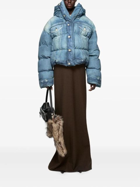 Acne Studios denim puffer hooded jacket - Blue - zdjęcie produktu nr 2