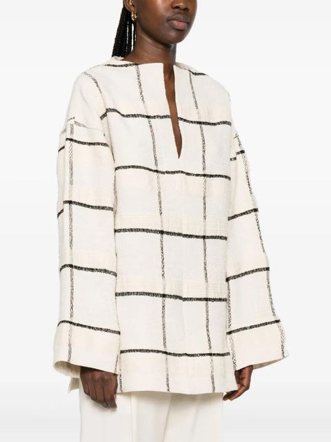 TOTEME windowpane-check tunic - Neutrals