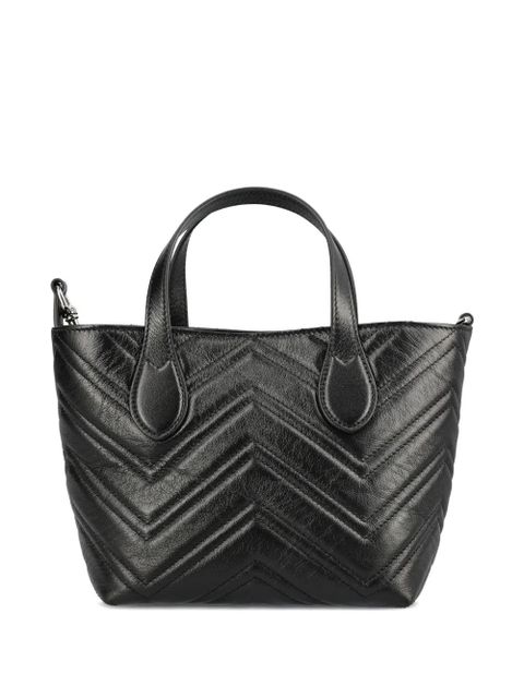 Gucci chevron logo charm shoulder bag - Black - zdjęcie produktu nr 2