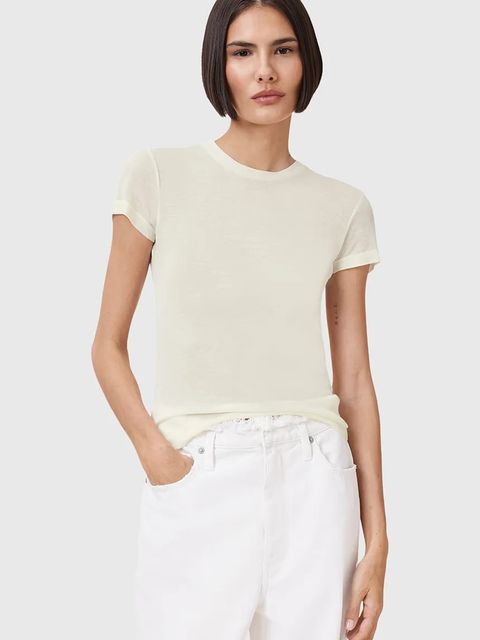 AllSaints t-shirt JUNE damski kolor beżowy W182JC - zdjęcie produktu nr 1