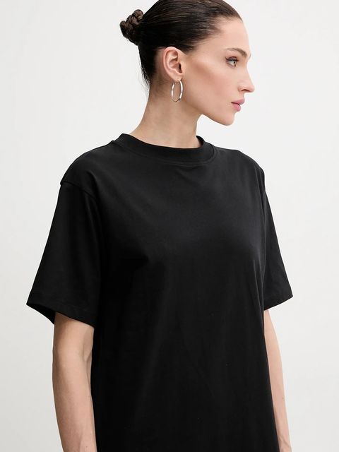 Karl Lagerfeld sukienka bawełniana kolor czarny mini oversize A1W13001