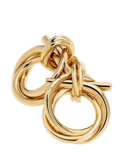 Ferragamo circular torchon knot earrings - Gold