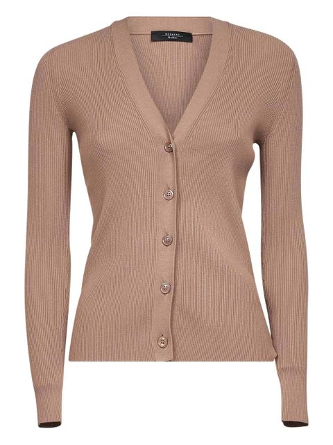 Weekend Max Mara ribbed v-neck cardigan - Neutrals - zdjęcie produktu nr 1