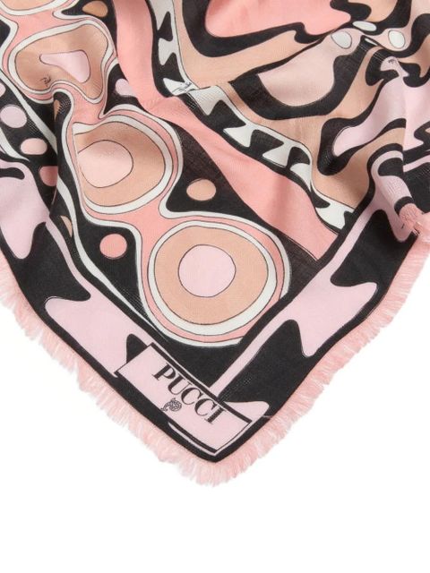 PUCCI Soleil print wool and silk pashmina - Pink - zdjęcie produktu nr 2