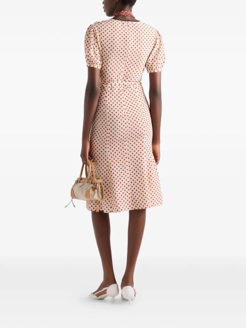 Prada polka-dot marocain dress - Neutrals