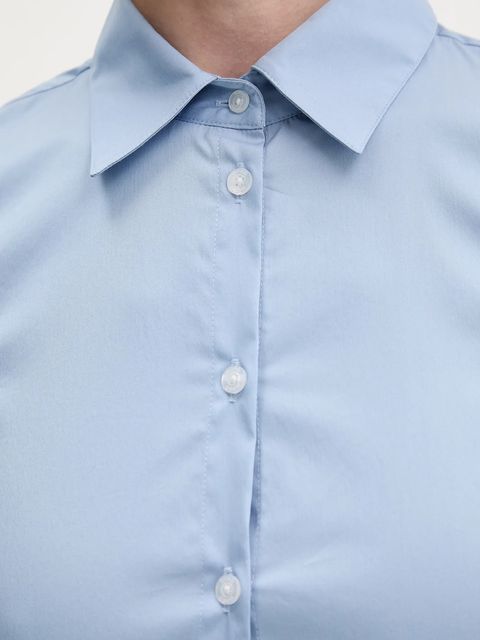 HUGO koszula The Fitted Shirt damska kolor niebieski slim z kołnierzykiem klasycznym 50554568