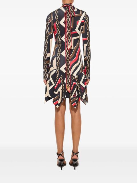 PUCCI istrice-print satin dress - Black