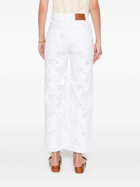 Chloé eyelet-embroidered jeans - White