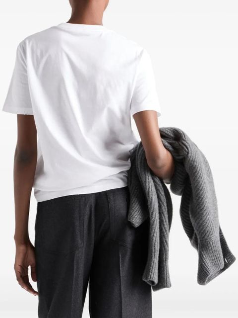 Prada enamel triangle logo T-shirt - White