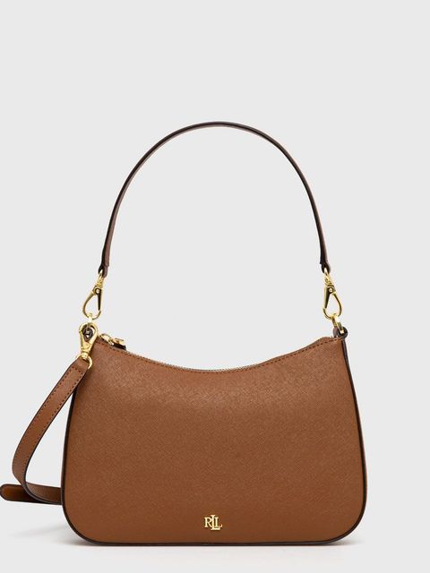 Lauren Ralph Lauren torebka skórzana kolor brązowy - zdjęcie produktu nr 2