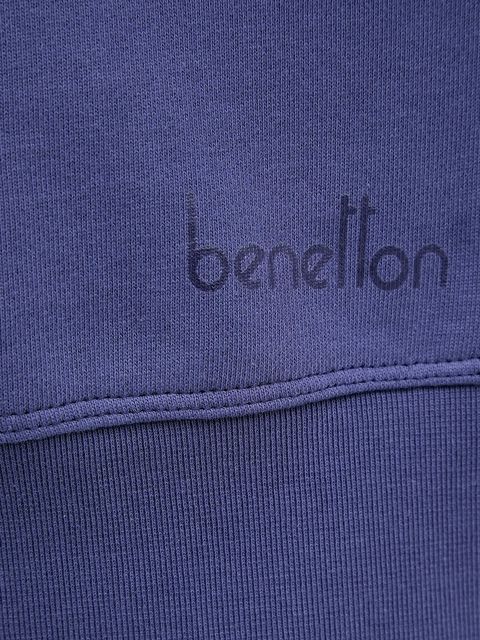 United Colors of Benetton bluza bawełniana damska kolor fioletowy z nadrukiem 3UNID109A