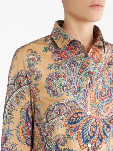 ETRO paisley-print buttoned shirt - Brown