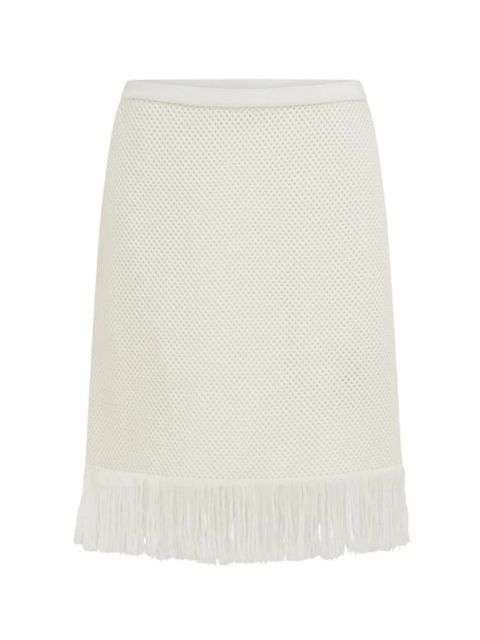 Ferragamo fringed-trim mini skirt - White - zdjęcie produktu nr 2