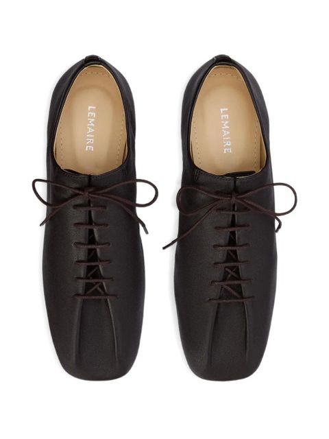 LEMAIRE Souris folded leather lace-up derby - Brown