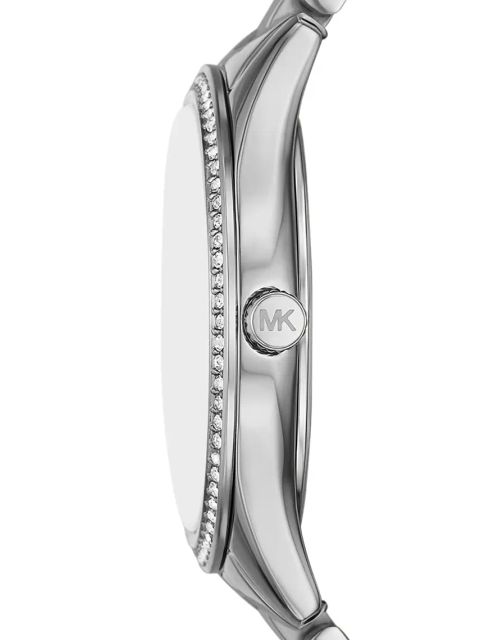 Michael Kors zegarek, naszyjnik i kolczyki LAURYN kolor srebrny