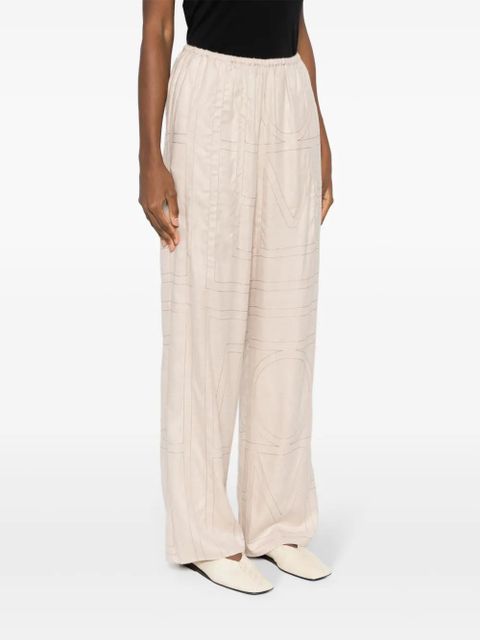 TOTEME Monogram flannel pajama bottoms - Neutrals