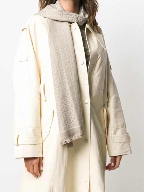 Ferragamo Gancini-pattern scarf - Neutrals