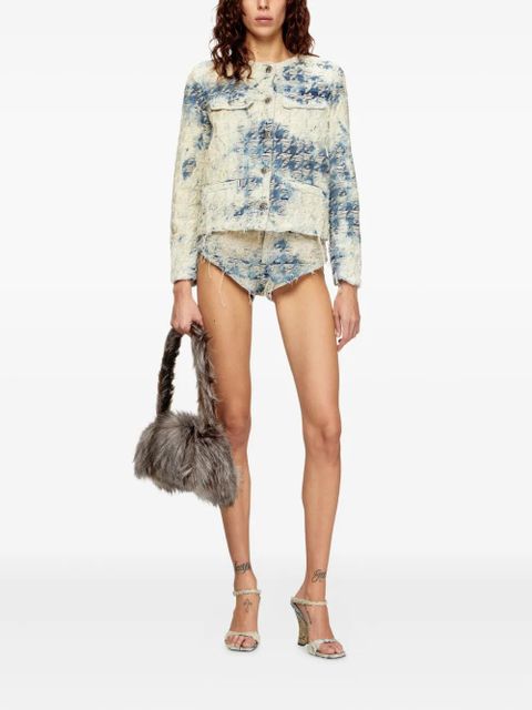 Diesel houndstooth-weave denim jacket - White