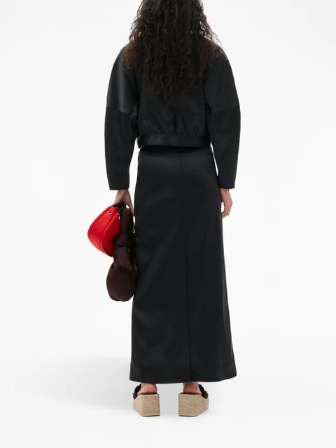 GANNI long-sleeve bomber jacket - Black