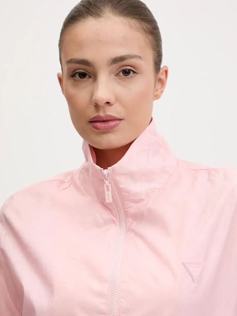 Guess kurtka kolor różowy przejściowa oversize V5GL01 WH482