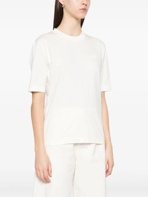 Moncler rubberised-logo cotton T-shirt - White