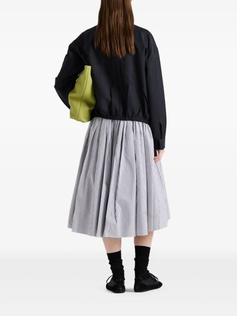 Prada striped poplin skirt - White