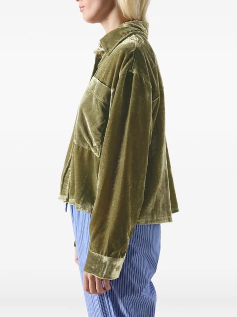 American Vintage Ankaz velvet shirt - Green