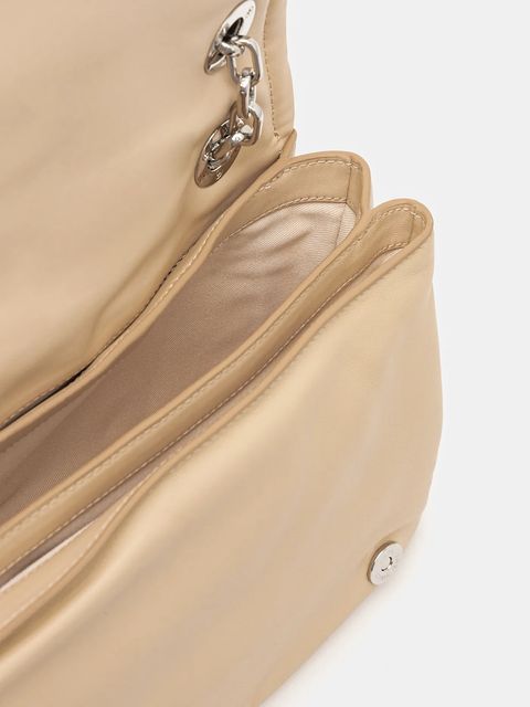 Karl Lagerfeld torebka skórzana kolor beżowy A1W30173