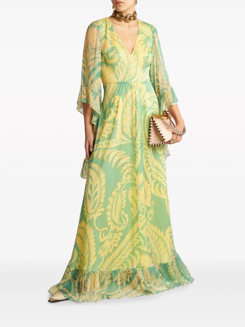 ETRO graphic-print silk dress - Green - zdjęcie produktu nr 2