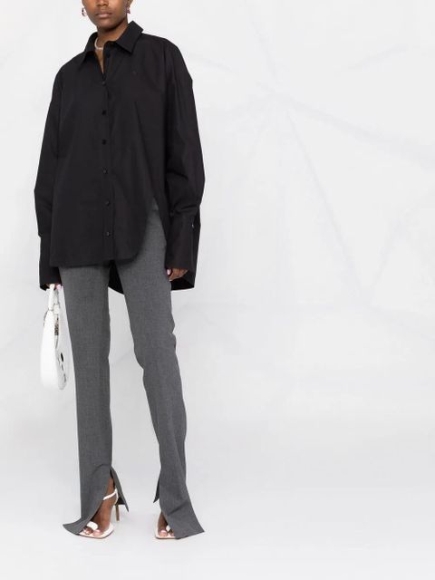 The Attico Diana asymmetric button-up shirt - Black