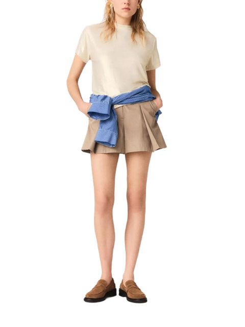 Maje metallic-finish T-shirt - Neutrals