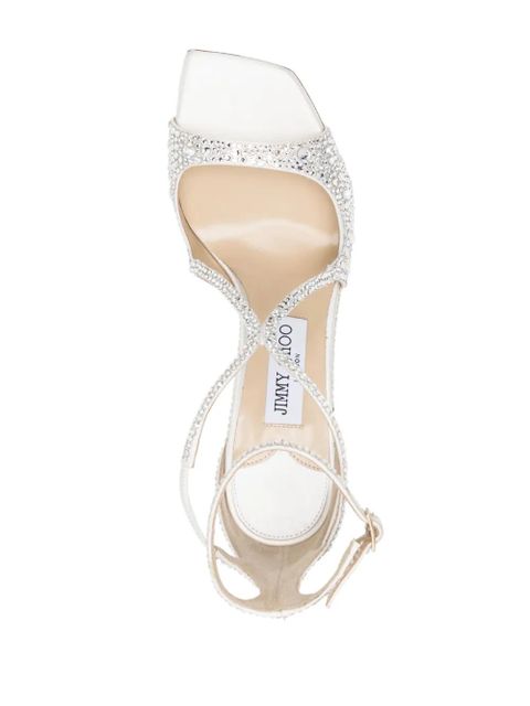 Jimmy Choo Azia 95mm crystal-embellished sandals - White