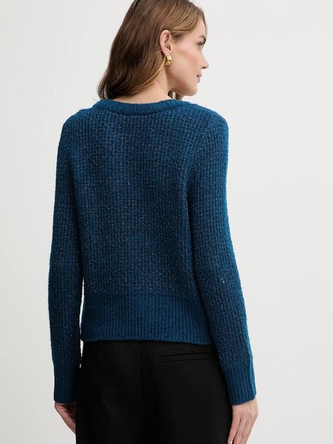 Morgan sweter z domieszką wełny MPAUL damski kolor turkusowy MPAUL