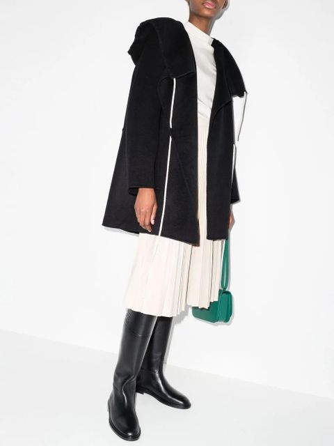 TOTEME hooded tie-waist shirt coat - Black
