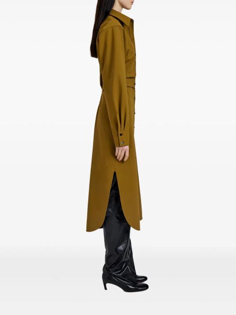 Proenza Schouler button-down cinched shirt midi day dress - Brown