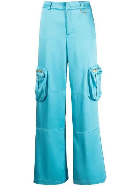 Blumarine Butterfly wide-leg trousers - Blue - zdjęcie produktu nr 1