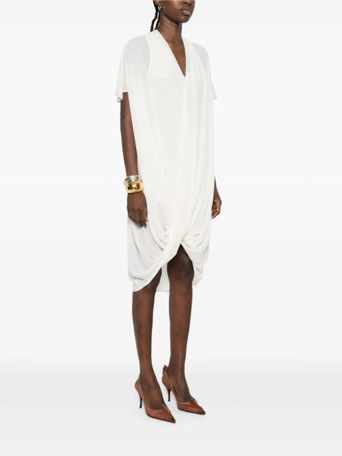 MM6 Maison Margiela V-neck draped midi dress - White