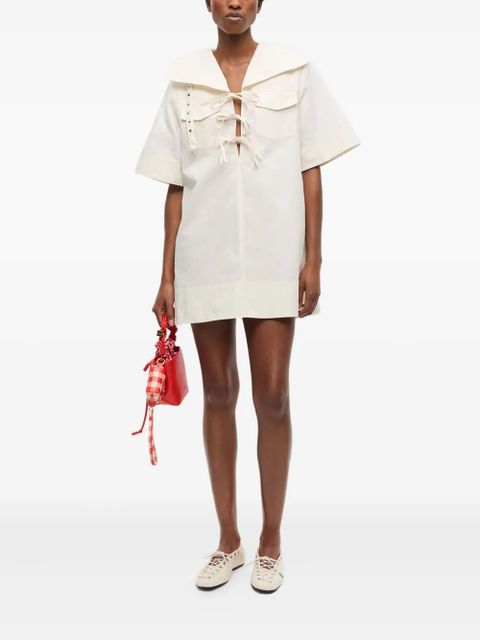 GANNI belted dress - White - zdjęcie produktu nr 2