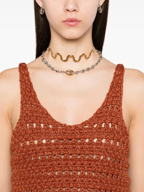 Alanui lurex tank top - Brown