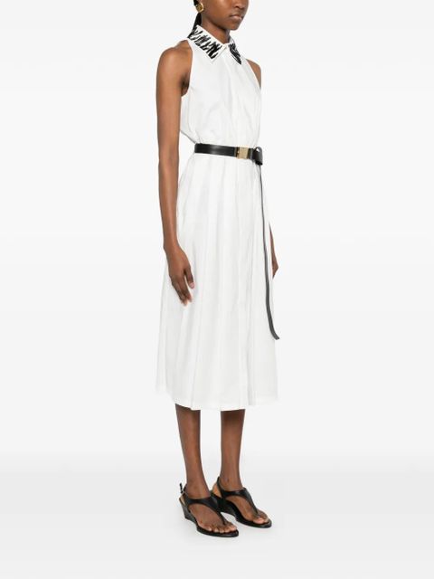Max Mara bead-embellishment midi dress - White