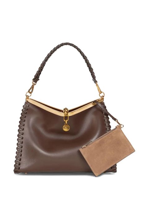 ETRO large Vela leather shoulder bag - Brown