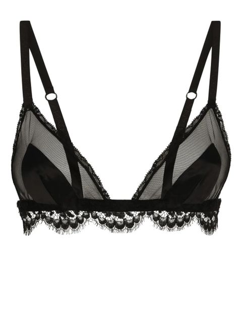 Dolce & Gabbana lace-detailing semi-sheer bra - Black - zdjęcie produktu nr 1