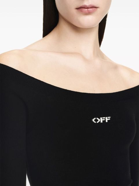 Off-White Off Stamp off-shoulder dress - Black