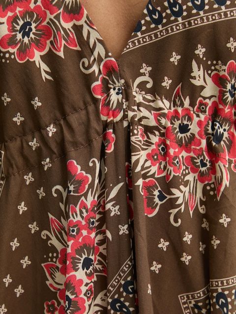 Answear.LAB sukienka bawełniana kolor brązowy maxi rozkloszowana