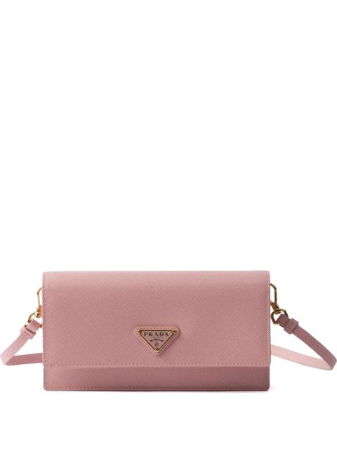 Prada enamel triangle logo mini-bag - Pink - zdjęcie produktu nr 1