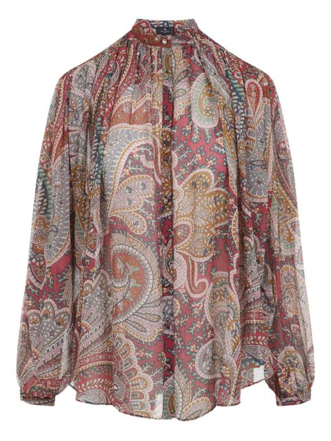 ETRO paisley print high-neck blouse - Red - zdjęcie produktu nr 1