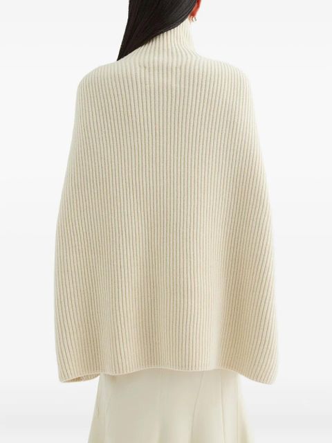 Jil Sander high-neck ribbed cape - Neutrals
