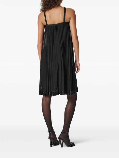 Versace halterneck pleated mini dress - Black