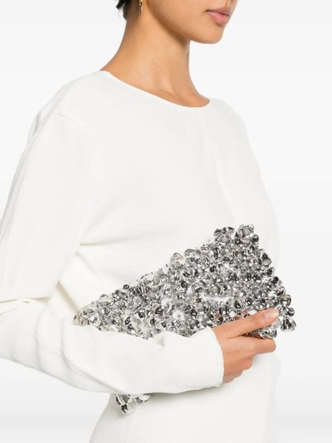 Simkhai Reese beaded chain-strap clutch bag - Silver - zdjęcie produktu nr 2