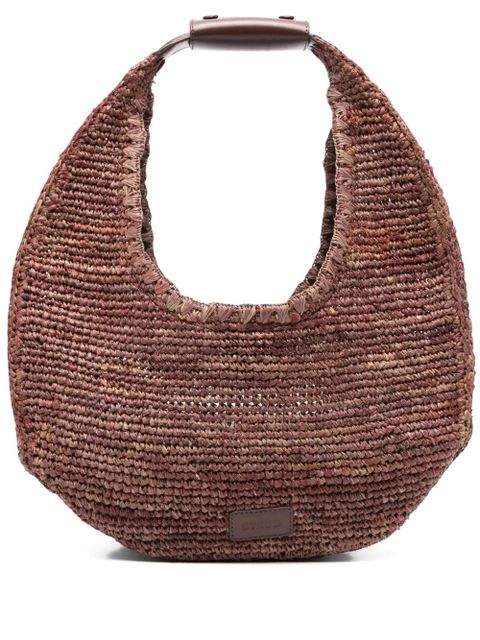 STAUD large moon raffia shoulder bag - Brown - zdjęcie produktu nr 1